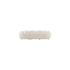 124.8" Modern Curved Sectional Sofa with Chaise, Upholstery Boucle Sofa with Pillows,Sectional Couch for Living Room - (Beige,Right Hand Facing)