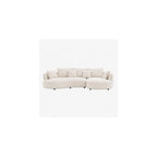 124.8" Modern Curved Sectional Sofa with Chaise, Upholstery Boucle Sofa with Pillows,Sectional Couch for Living Room - (Beige,Right Hand Facing)