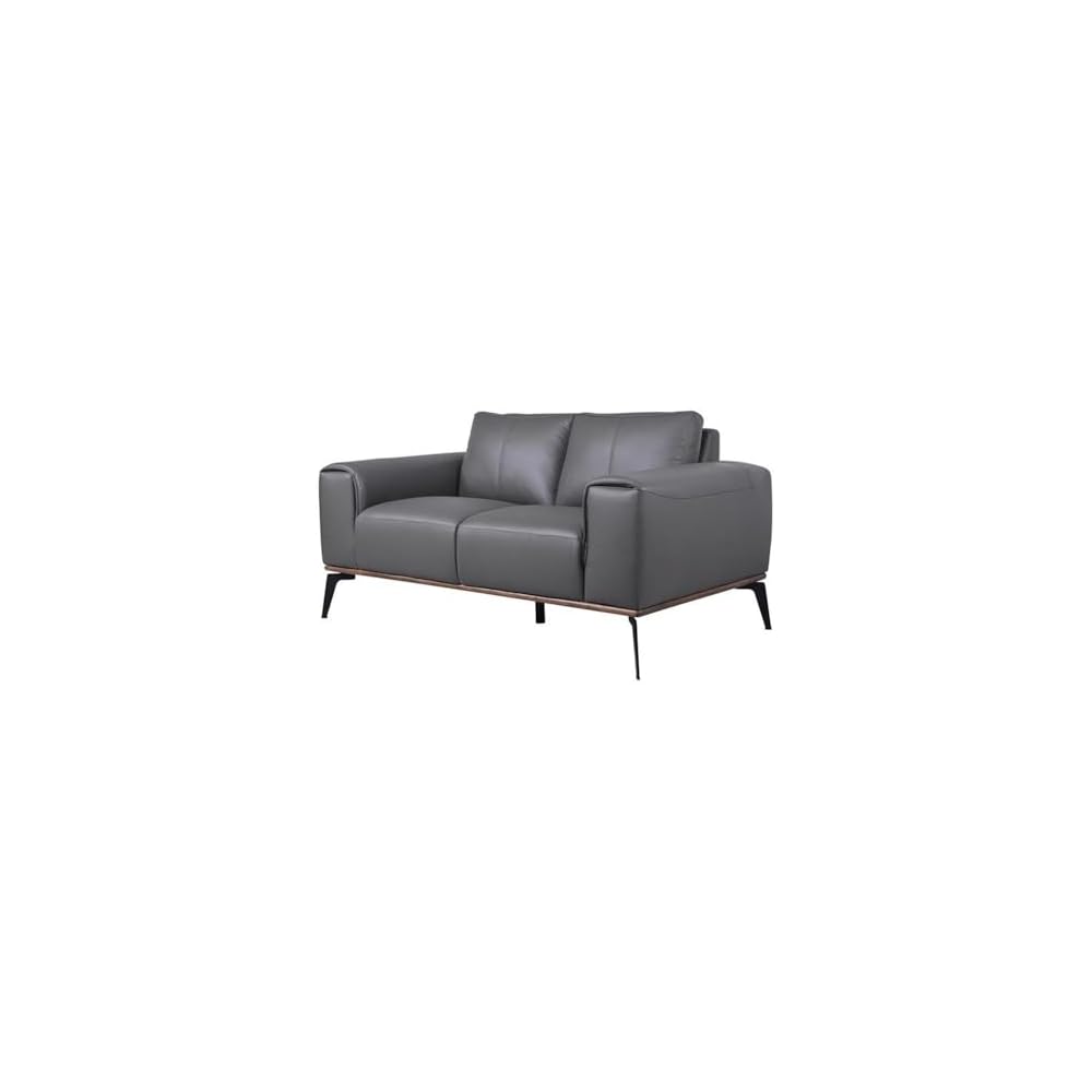 Porter Designs Pietro Top Grain Leather Loveseat - Gray