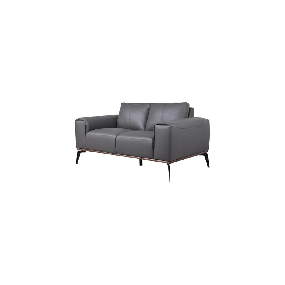 Porter Designs Pietro Top Grain Leather Loveseat - Gray