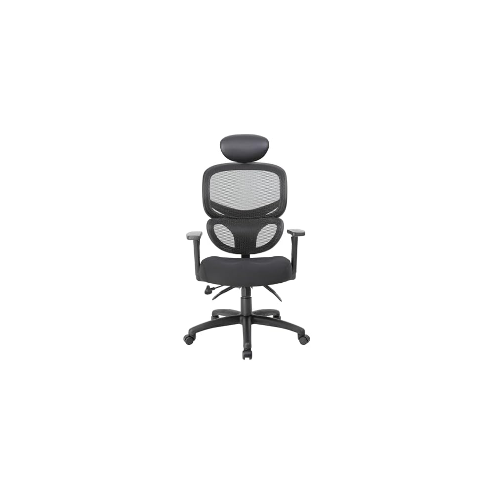 Boss Office Products Multi-Function Task Chair with Headrest in Black (B6338-HR)