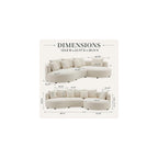 124.8" Modern Curved Sectional Sofa with Chaise, Upholstery Boucle Sofa with Pillows,Sectional Couch for Living Room - (Beige,Right Hand Facing)