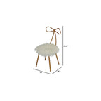 Cortesi Home Tilly Accent Chair with Bow Detail, White Faux Fur