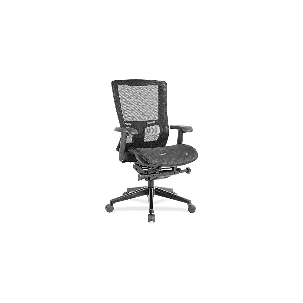 Lorell Checkerboard Design High-Back Mesh Chair, Black