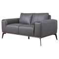 Porter Designs Pietro Top Grain Leather Loveseat - Gray