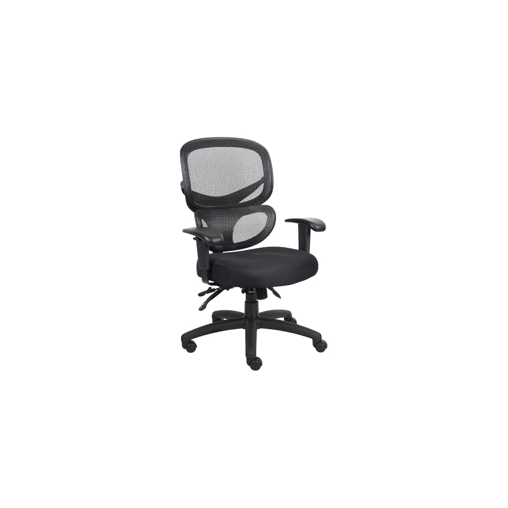 Boss Office Products Multi-Function Task Chair with Headrest in Black (B6338-HR)