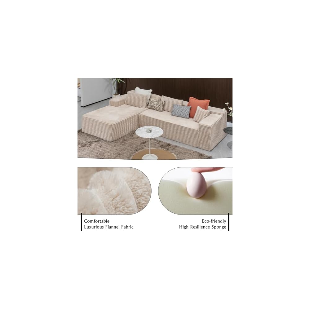 Cloud Sectional Sofa, Comfort Boneless Couch