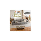 JUMMICO Boneless Couch with Deep Seat and Ottoman, Modular Sectional Sofa with Body Support, Corduroy Couches for Living Room, Apartments, Bedroom, No Assembly Required (Gray, Four Seater)